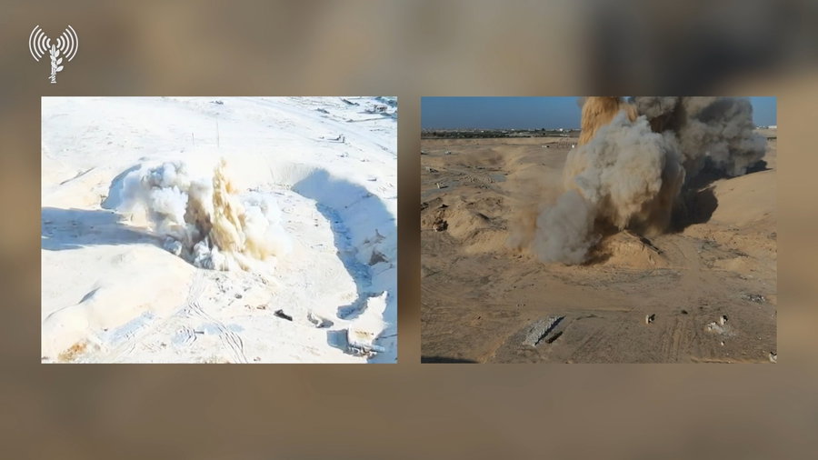 תיעוד מהשמדת אתר ייצור הרקטות התת-קרקעי