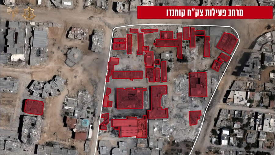 אינפוגרפיקה מונפשת של המתחם עליו פשטו הכוחות
