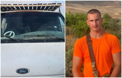 אורי לצד הרכב שנפגע