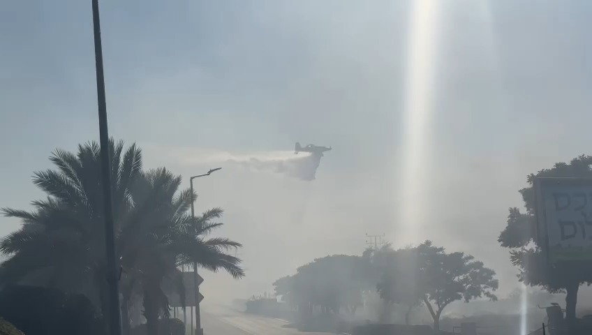 מטוסי כיבוי מטייסת אלעד בשריפה ביבנאל