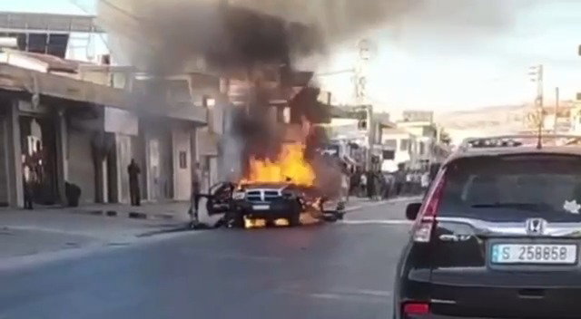 הרכב שהותקף הבוקר בלבנון