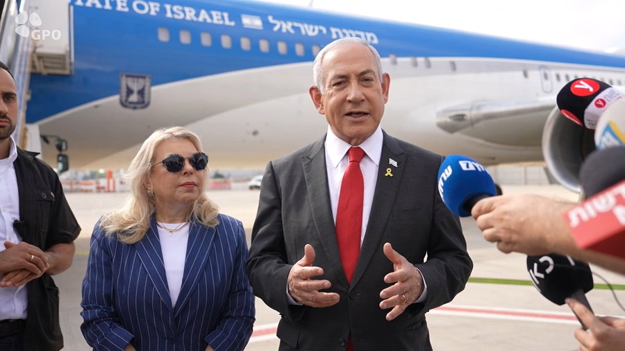 נתניהו בהמראה לוושינגטון
