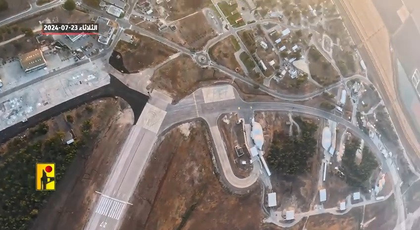 כטב"מ חיזבאללה מתעד את בסיס חיל האוויר רמת דוד