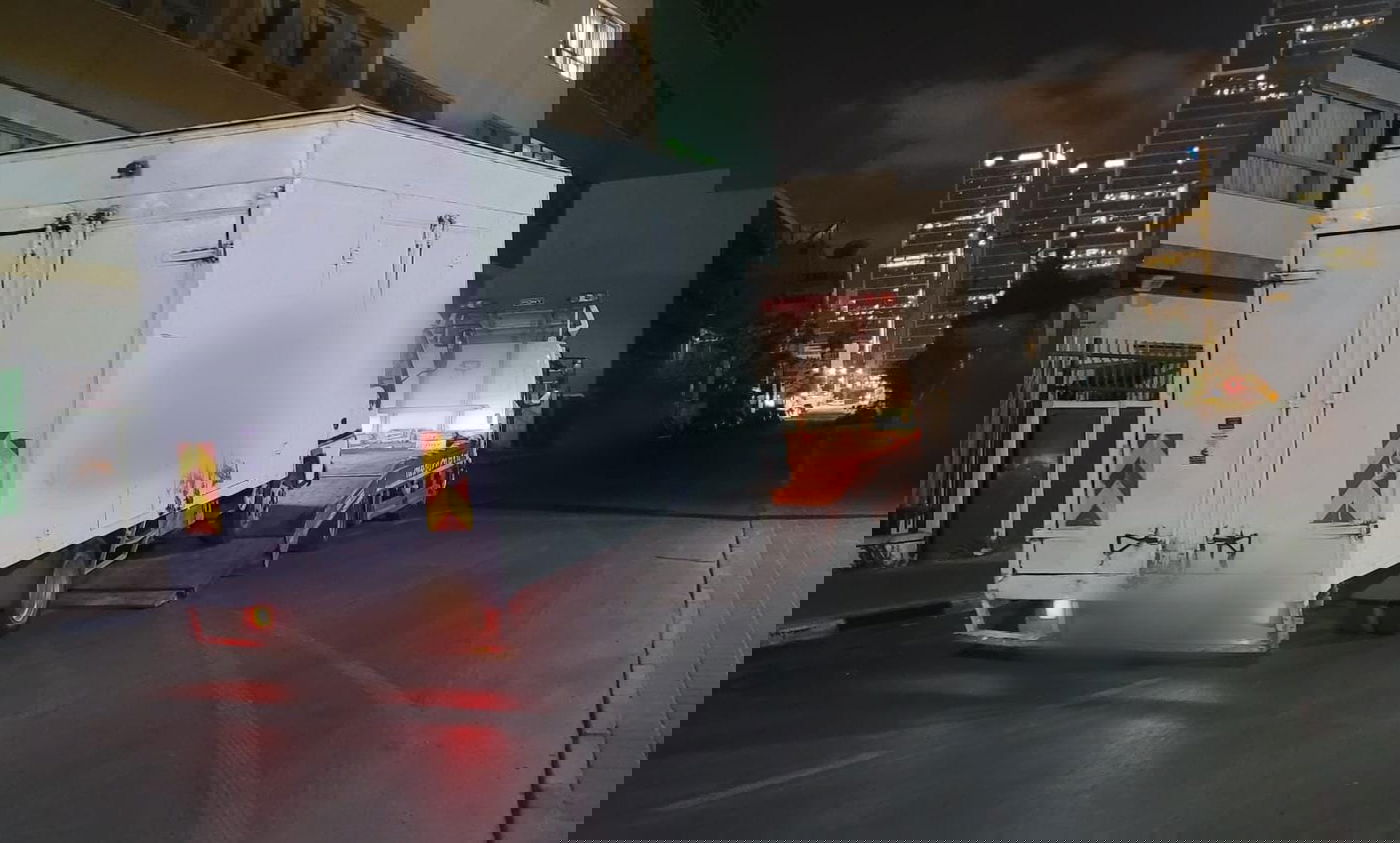 המשאית שנתפסה אמש בבני ברק