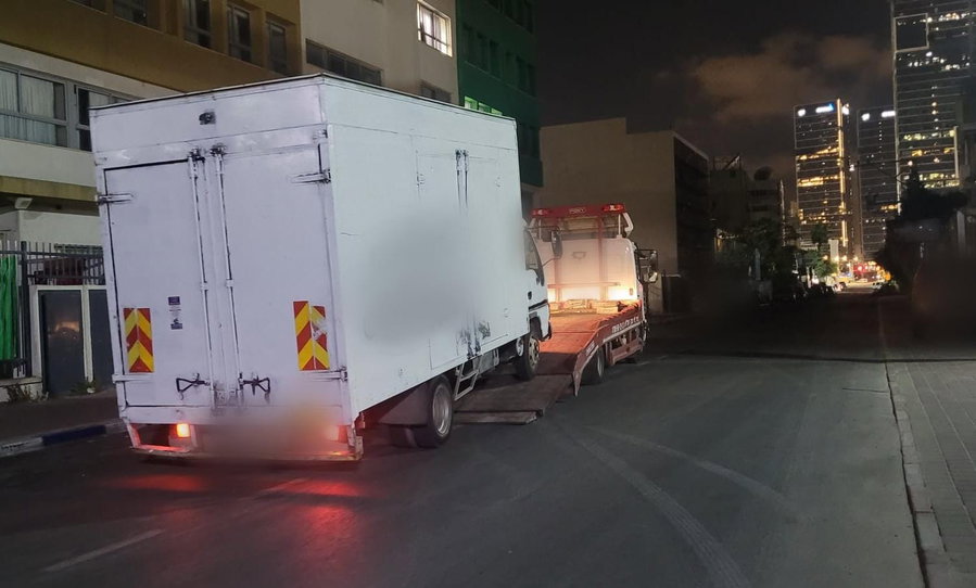 המשאית שנתפסה אמש בבני ברק