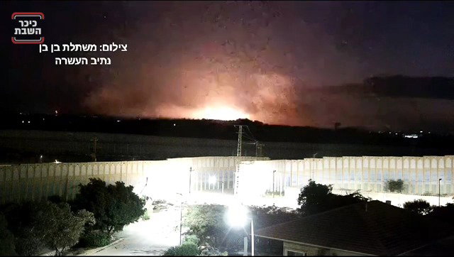תיעוד השיגור הכושל בתחילת מלחמת חרבות ברזל