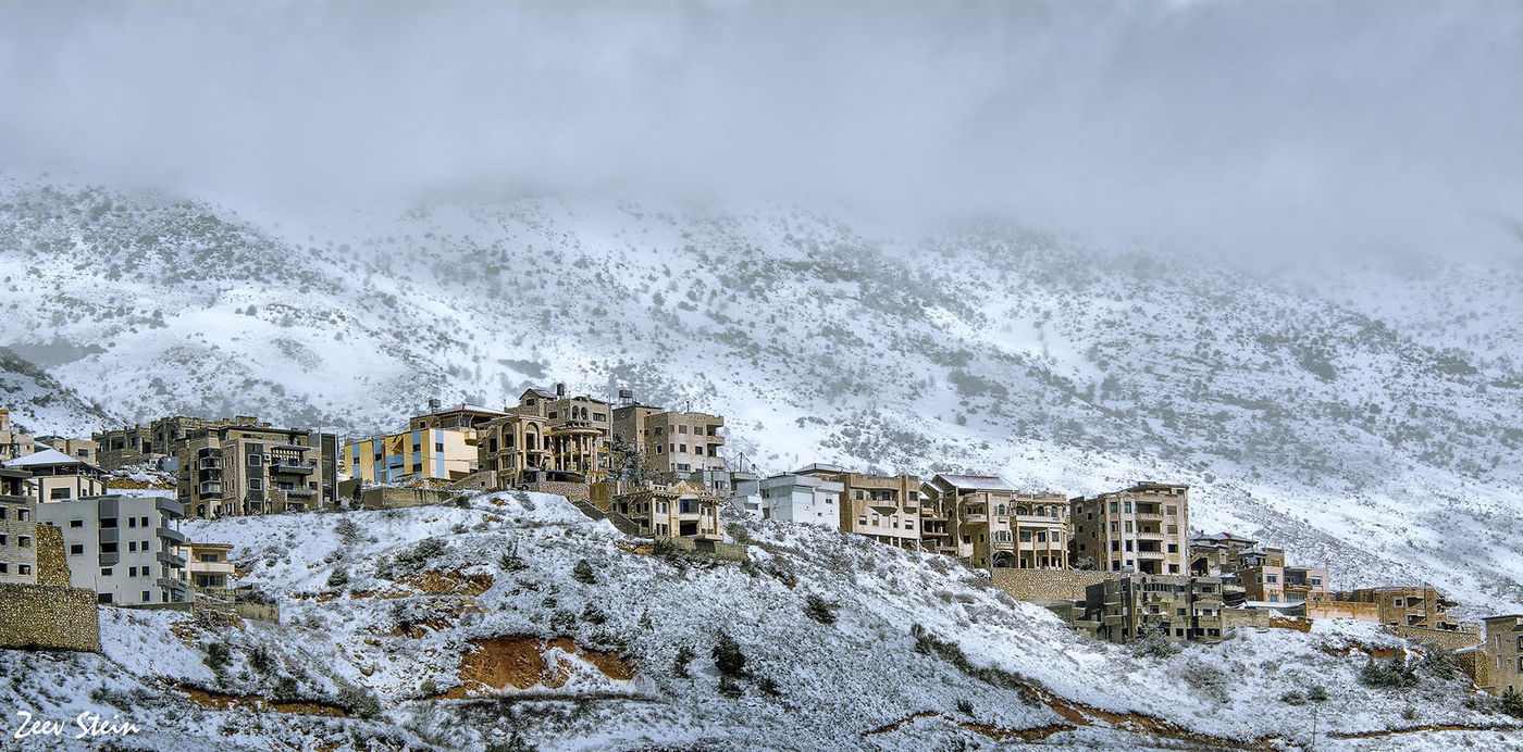 היישוב הגבוה בישראל מג'דל שמס עוטה לבן