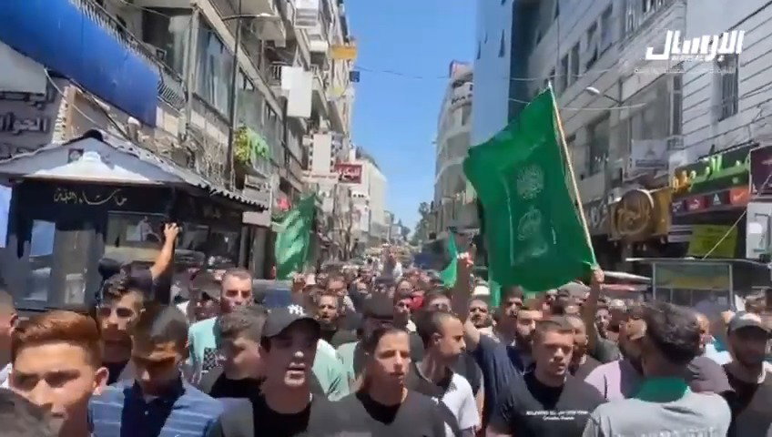 תהלוכה ברמאללה אחרי חיסול הנייה בטהרן 