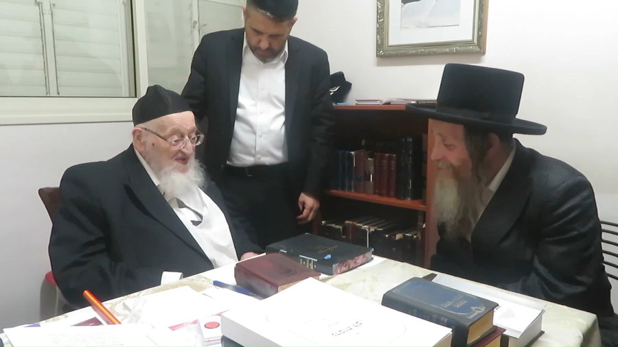 האדמו"ר מאונגוואר ארה"ב אצל הגרמ"צ ברגמן