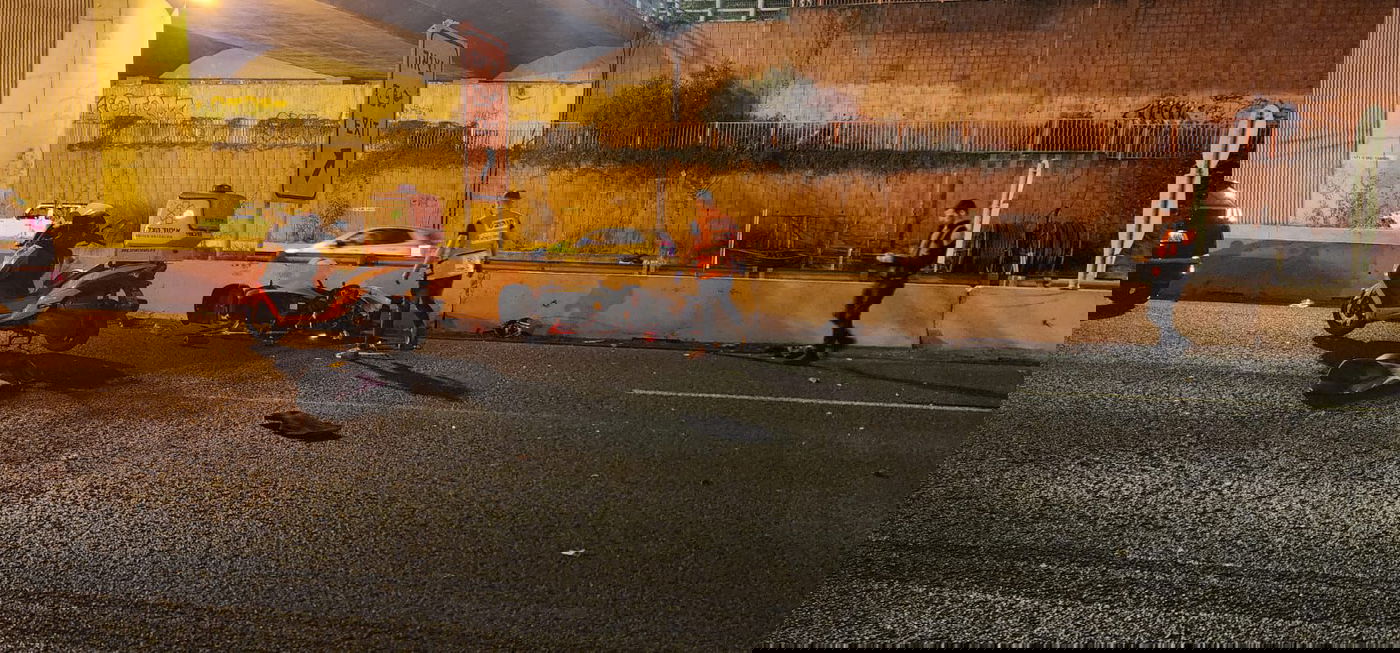 זירת התאונה הקשה בכביש 471 בסמוך למחלף אונו