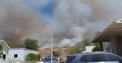 פגיעה ישירה בבית ביישוב שמיר, שריפה פרצה במקום