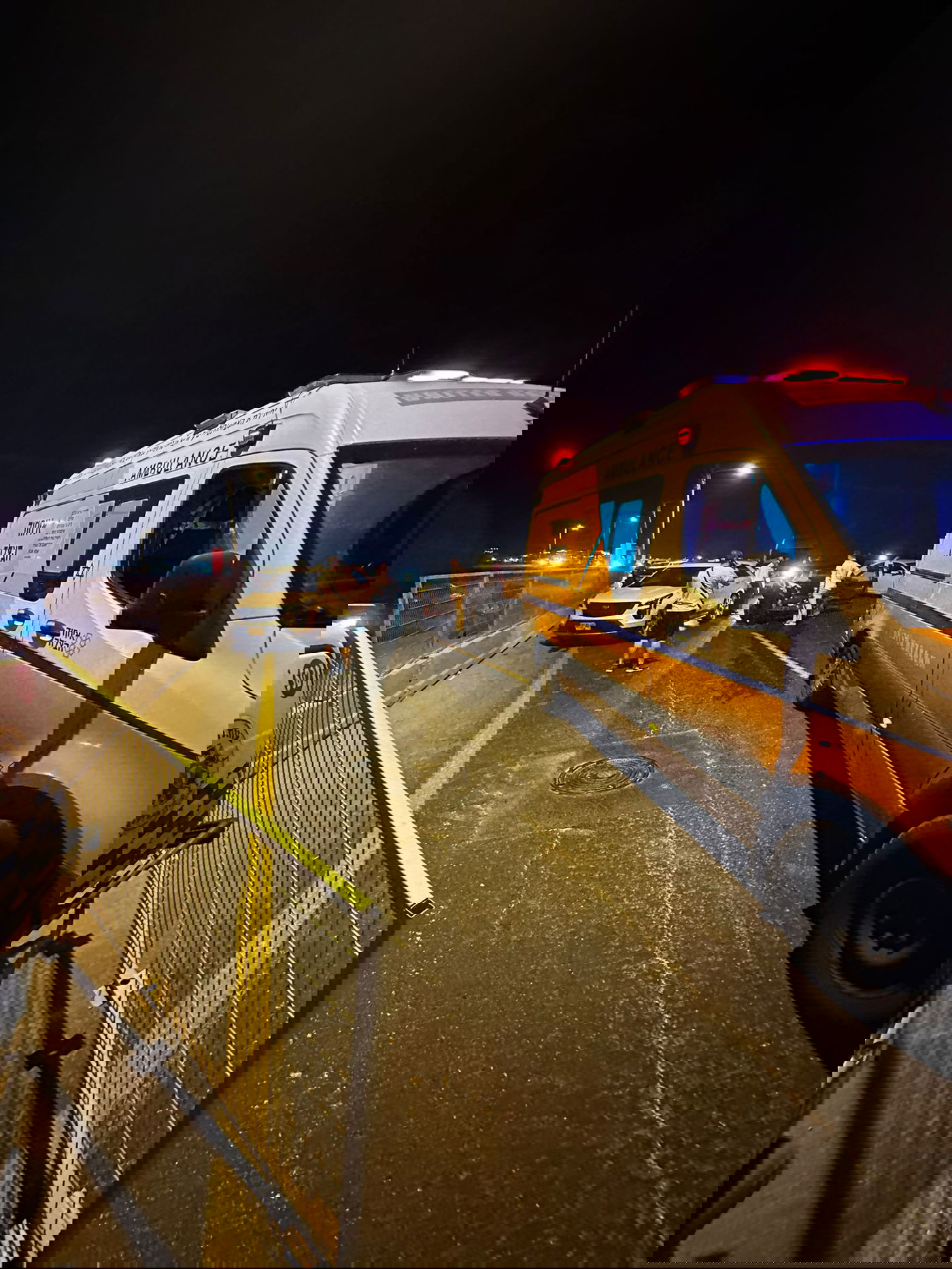 זירת התאונה בכביש בגין בירושלים סמוך לגבעת שאול