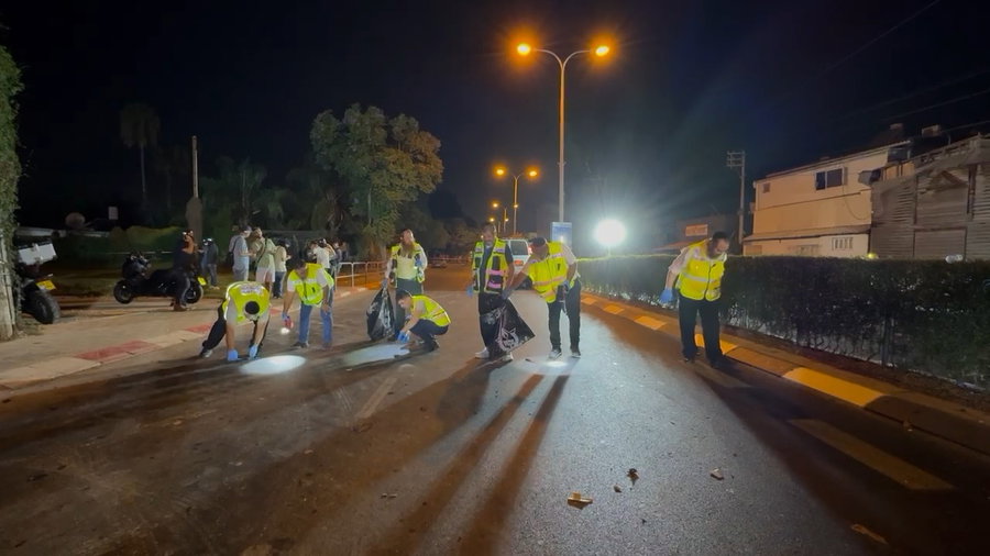 מתנדבי זק"א בזירת הפיצוץ בדרום תל אביב