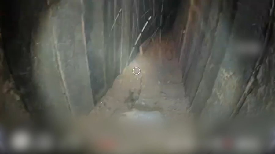 תיעוד רחפן מתוך תוואי המנהרה שאיתרו כוחות יחידה 414