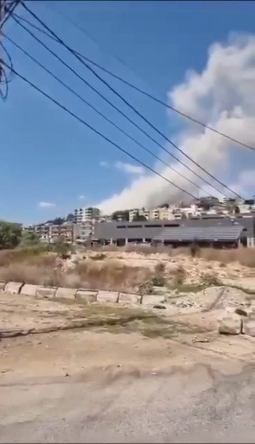 המגדל שהותקף בנבטיה שבדרום לבנון