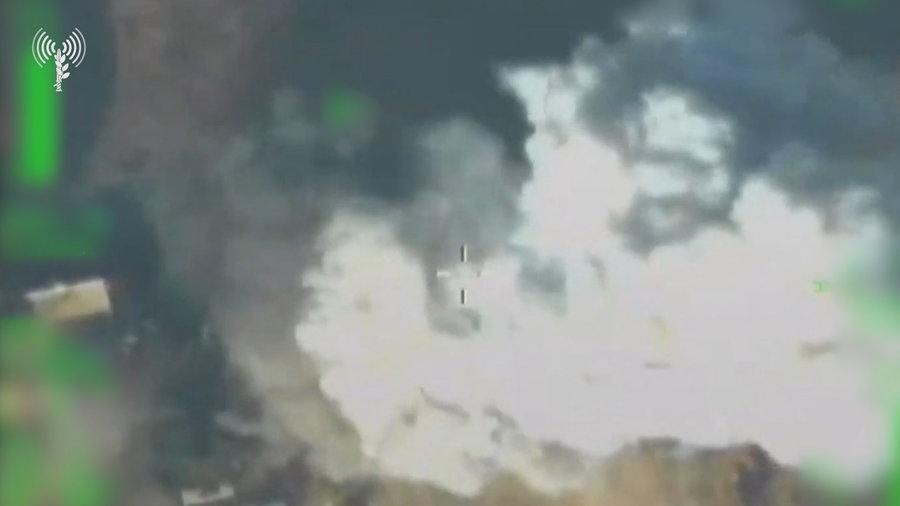 תיעוד של תקיפת תשתיות טיל קרקע-אוויר ושל פיצוצי המשנה אשר מעידים על הימצאות אמל״ח