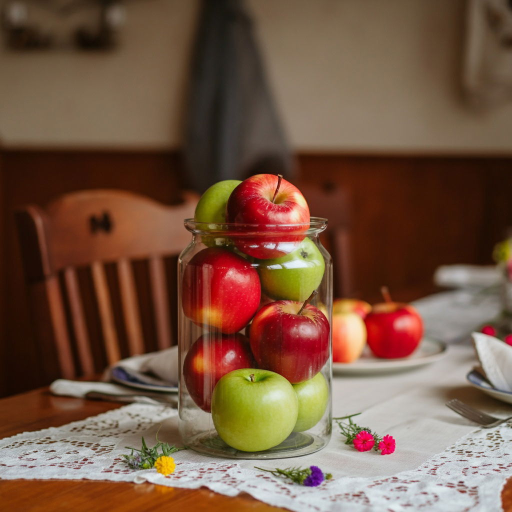 השתמשו בתפוחים לפאר את שולחן החג