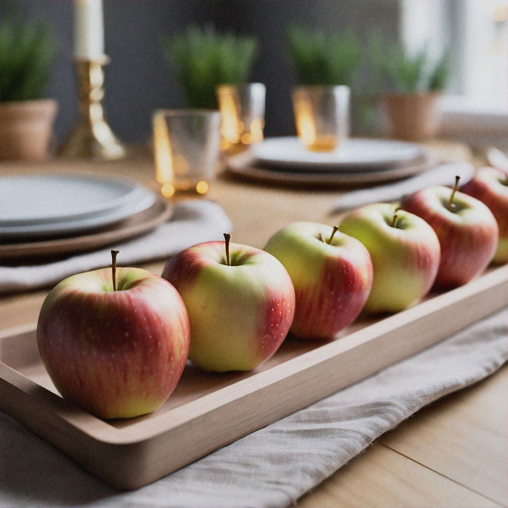 השתמשו בתפוחים לפאר את שולחן החג