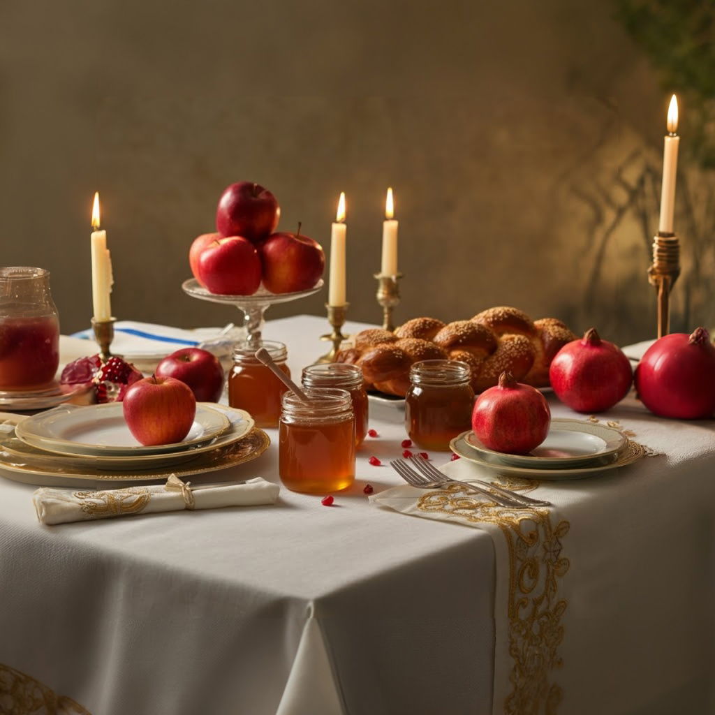 השתמשו בתפוחים לפאר את שולחן החג