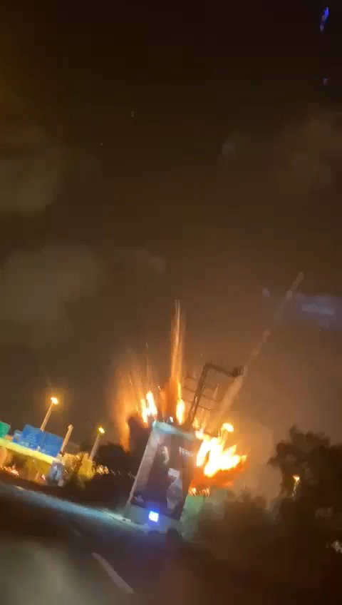 רגע פגיעת טיל איראני במרכז הארץ בשבוע שעבר