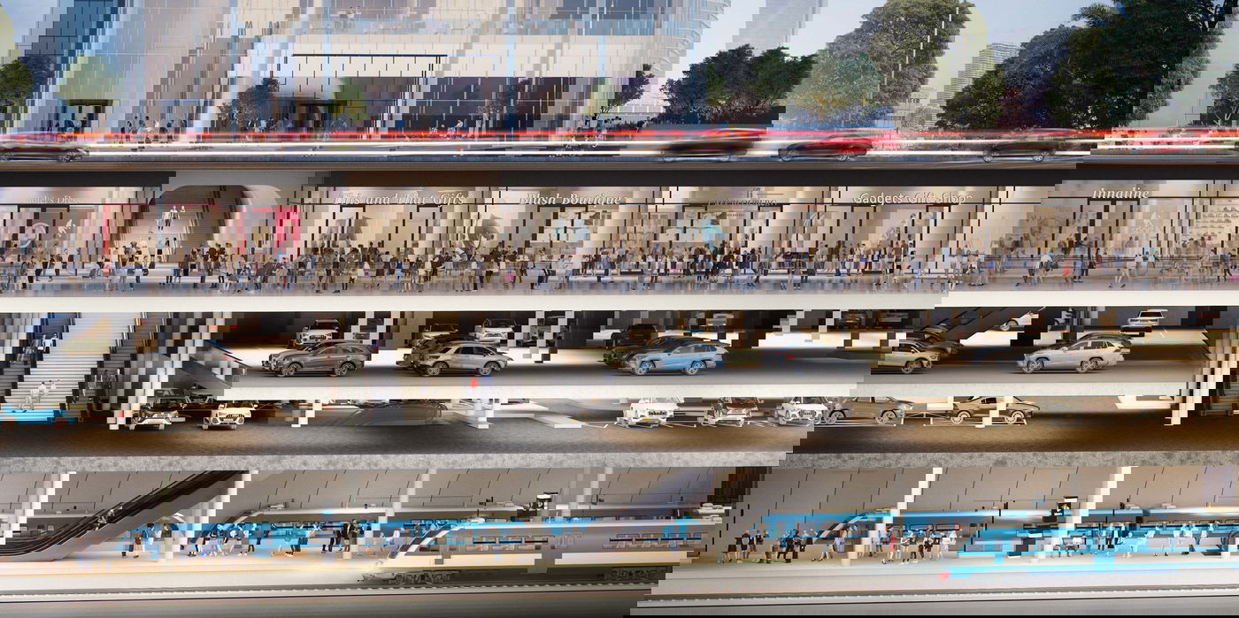 תחנת רכבת קלה תת קרקעית המתחברת למתחם העסקים