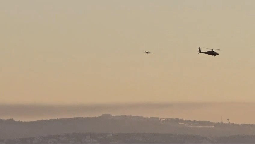 כטב"מ משייט בקריות, מסוק צה"לי מנסה ליירט | אזהרה: אזעקה מוקלטת