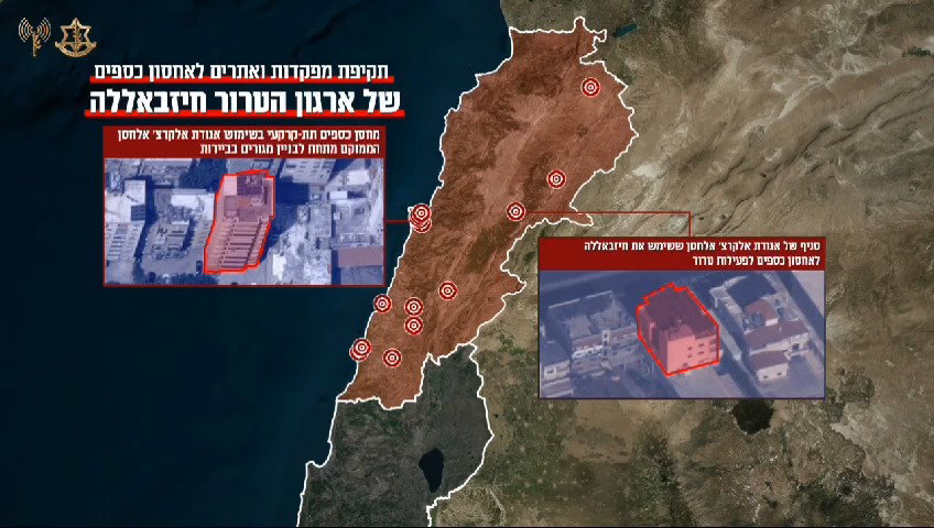 מפת התקיפות של צה"ל אמש