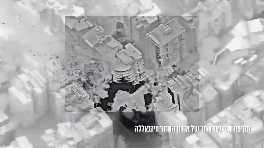תקיפת בניין ברובע הדאחייה בביירות במהלך הלילה