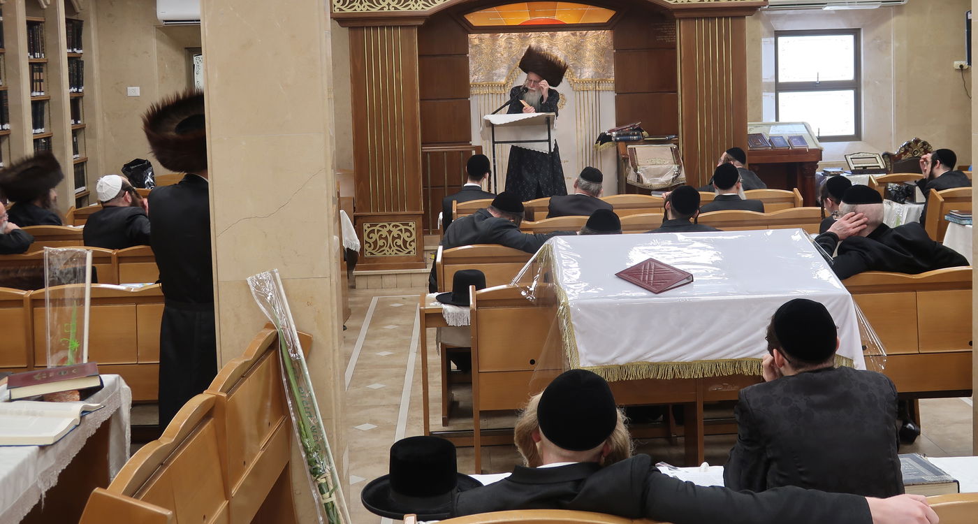 סוכות אצל הגה"צ אב"ד קרית צאנז ירושלים 