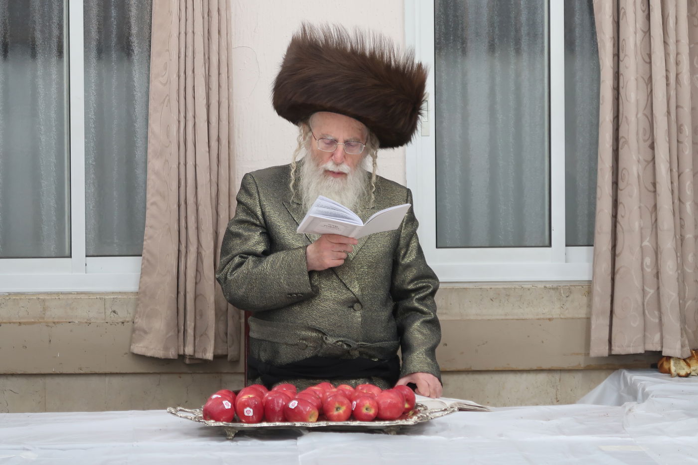 סוכות אצל הגה"צ אב"ד קרית צאנז ירושלים 