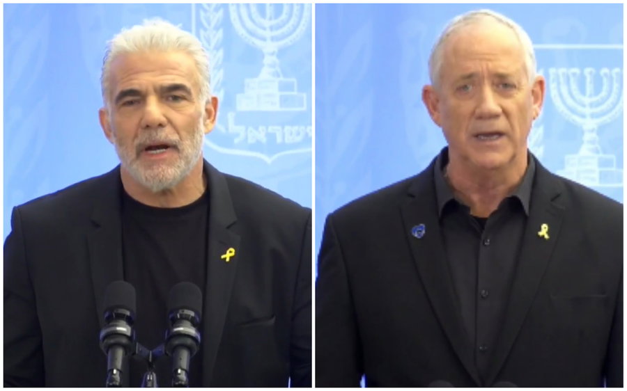 גנץ ולפיד, מתחזקים על חשבון הליכוד ונתניהו