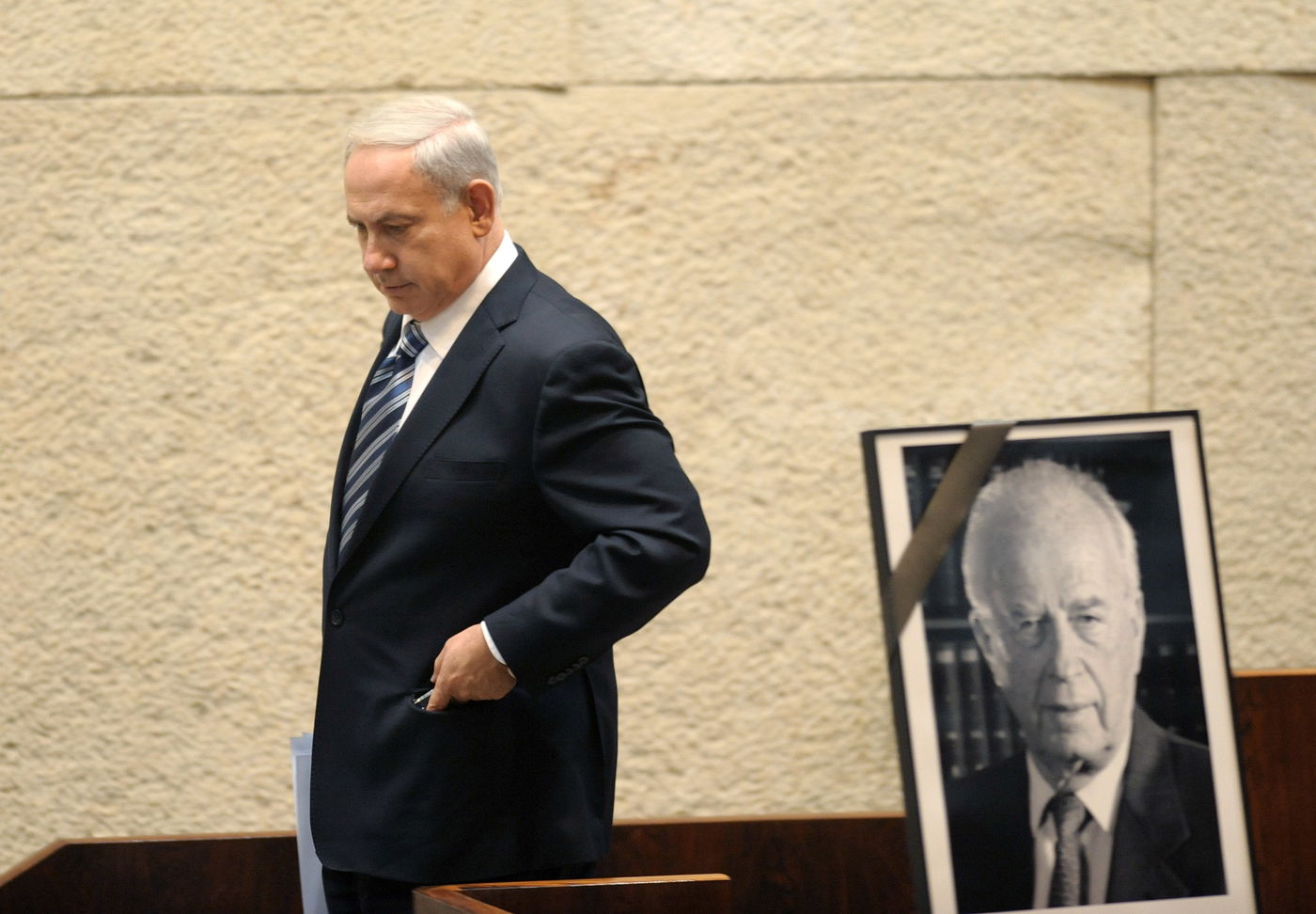 נתניהו בישיבה לזכרו של רבין | ארכיון