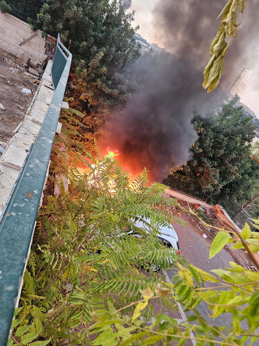 שריפה בבית שמש בעקבות נפילת שברי יירוט, הבוקר