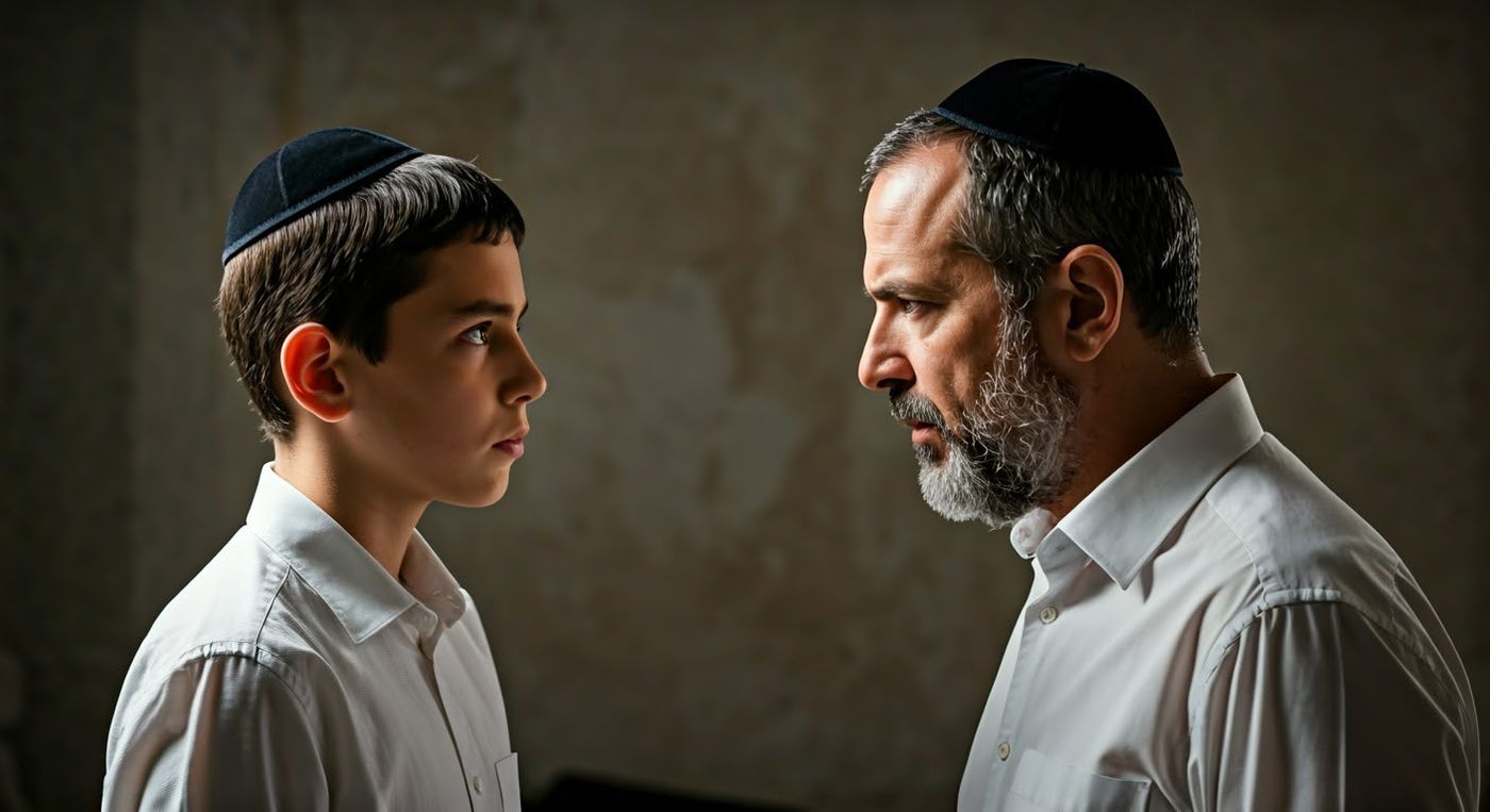 הבן הטיח באביו | אילוסטרציה