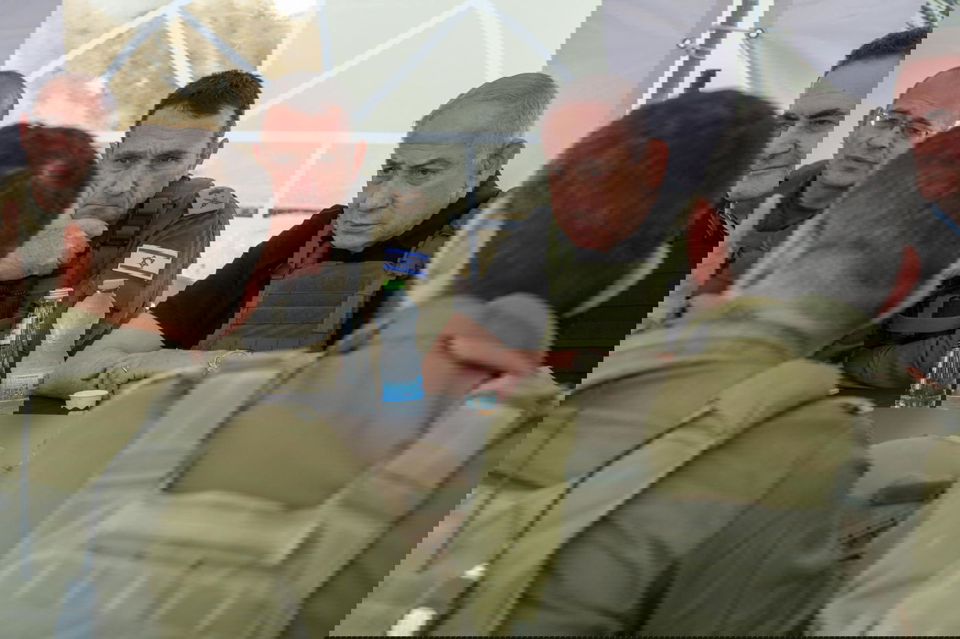 נתניהו, כץ, הלוי ובר במסדרון נצרים במרכז רצועת עזה