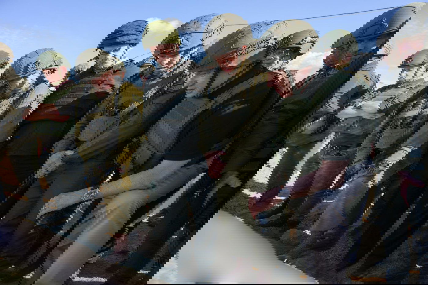 נתניהו, כץ, הלוי ובר במסדרון נצרים במרכז רצועת עזה