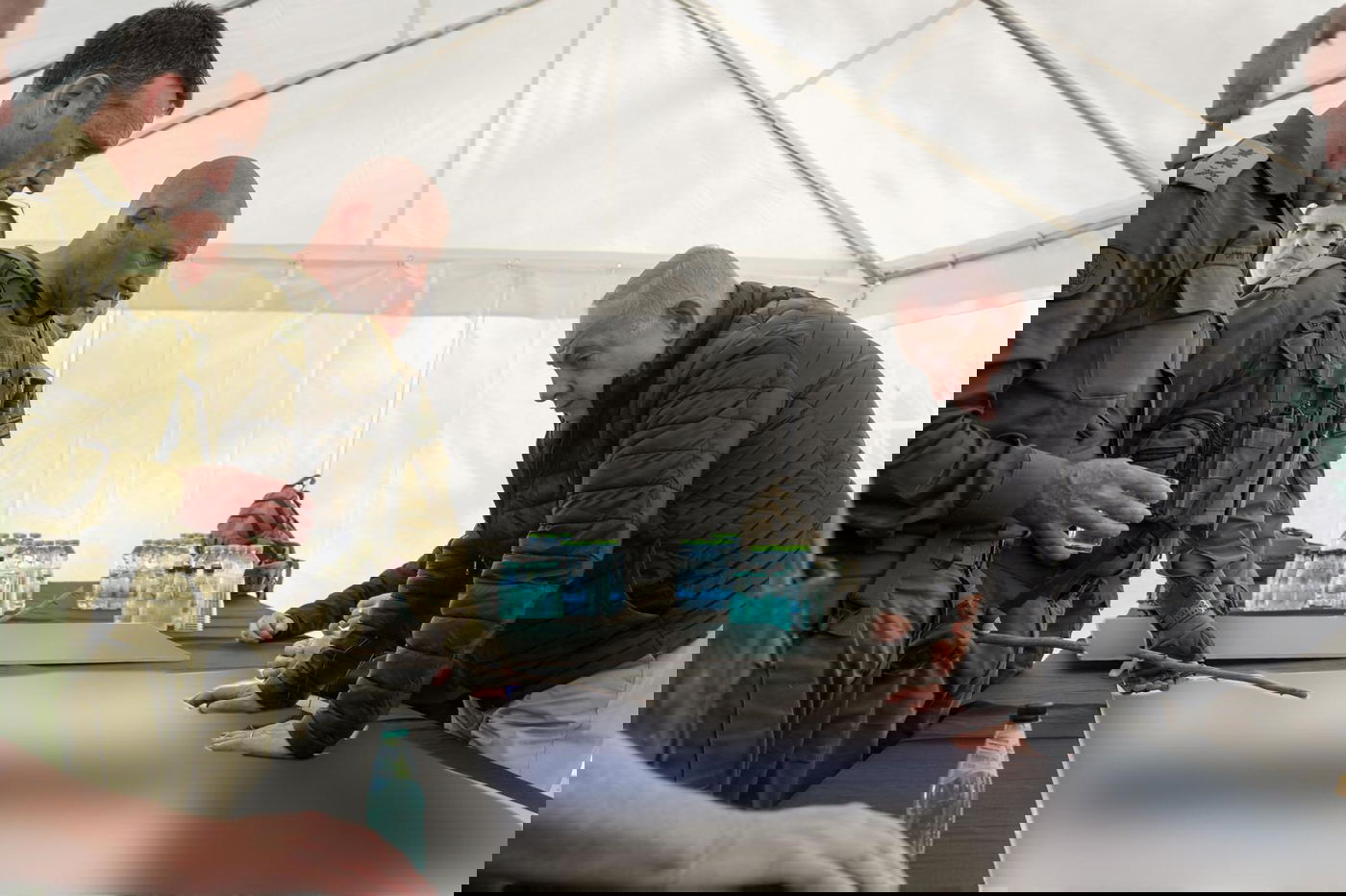 נתניהו, כץ, הלוי ובר במסדרון נצרים במרכז רצועת עזה