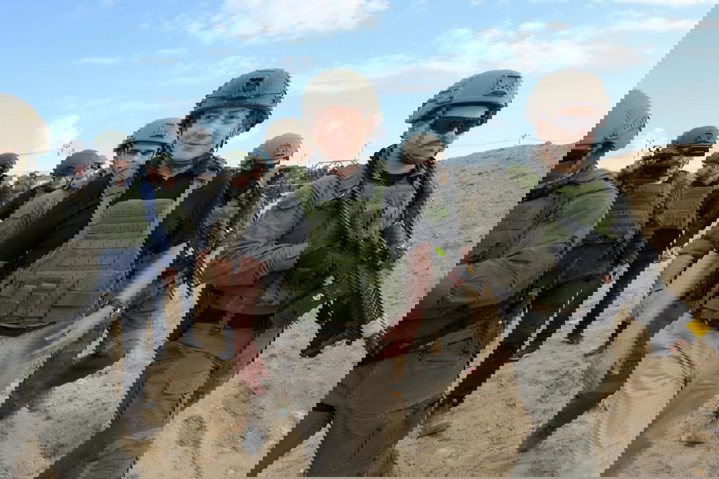 נתניהו, כץ, הלוי ובר במסדרון נצרים במרכז רצועת עזה