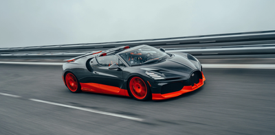 קבע מהירות שיא לרכב פתוח. הבוגאטי מיסטרל