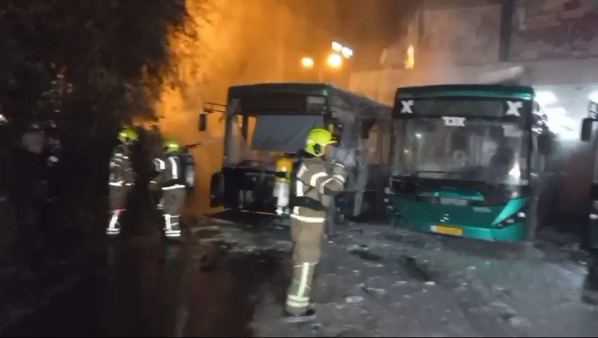 זירת הפגיעה הישירה בתחנה המרכזית בקריית שמונה