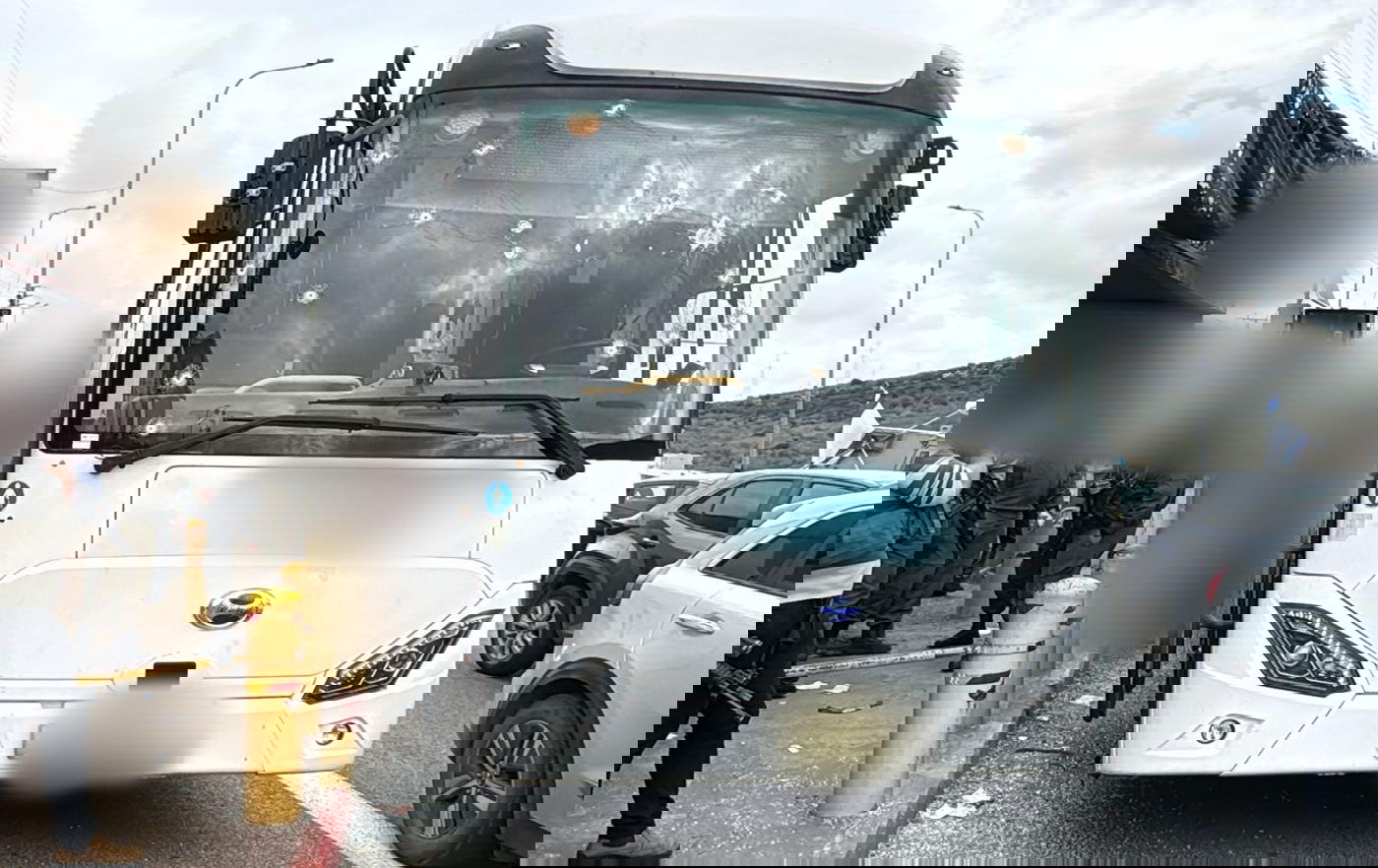 האוטובוס בזירת הפיגוע