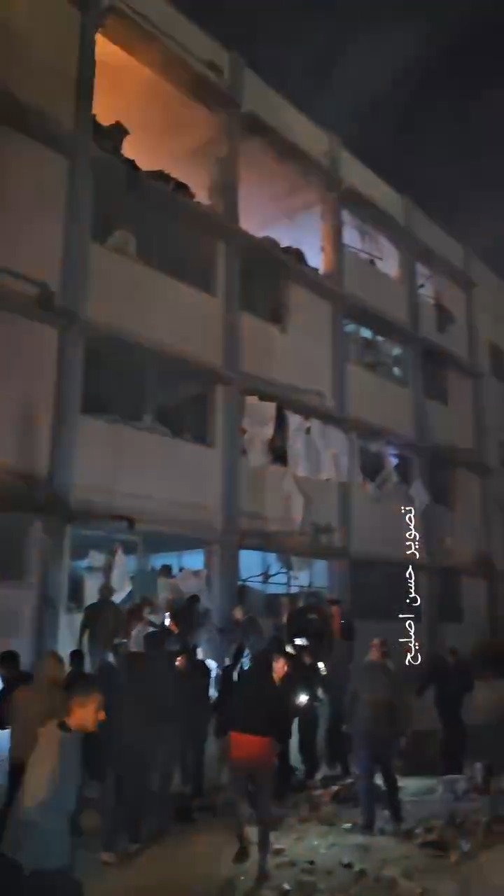 צפו: זירת התקיפה בבית הספר בחאן יונס