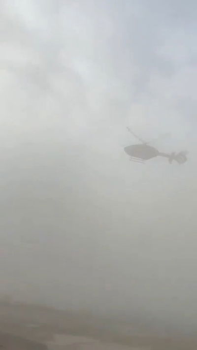 תיעוד קשה מטורקיה: המסוק נישא ברוח - ומתנגש בקיר מבנה