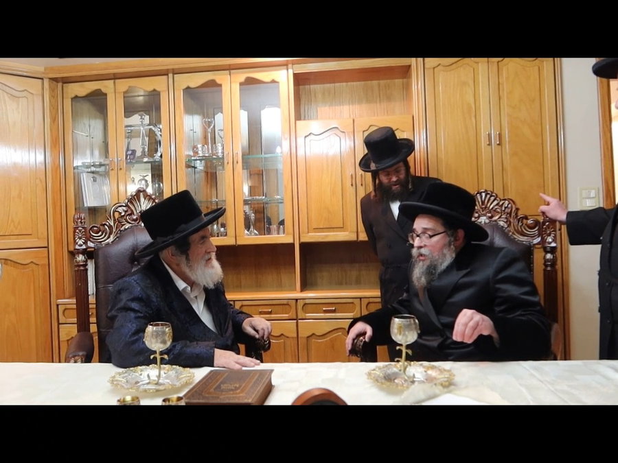 האדמו"ר מסקולען ירושלים בביקור אצל האדמו"ר מויז'ניץ
