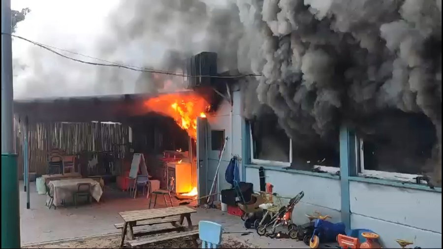 השריפה בגן הילדים ומאמצי הכיבוי