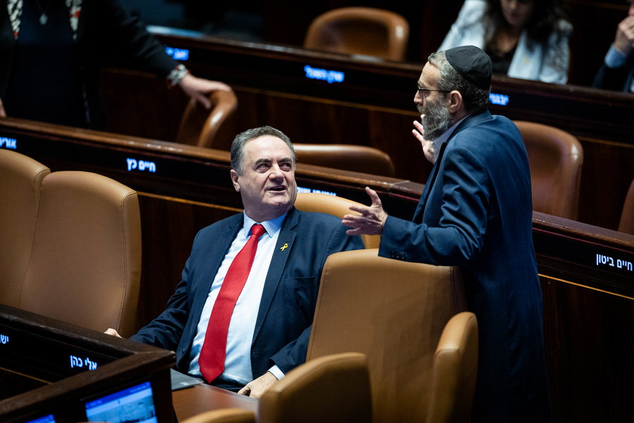 כ"ץ וגפני במליאת הכנסת, בשבוע שעבר
