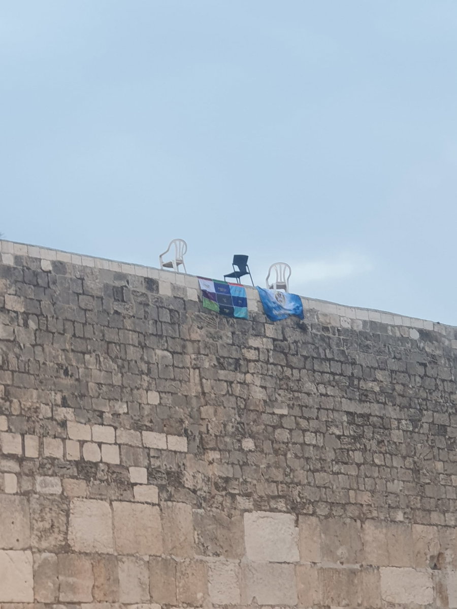 השלטים שנתלו מעל אבני הכותל