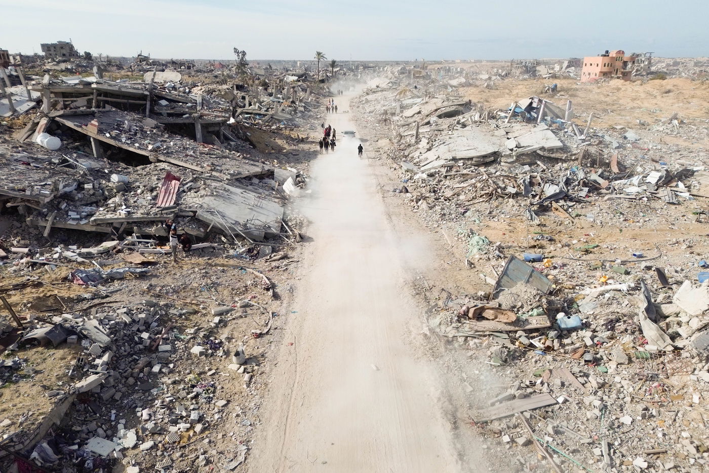 מבט אווירי על ההרס בשכונת תל א-סולטאן ברפיח