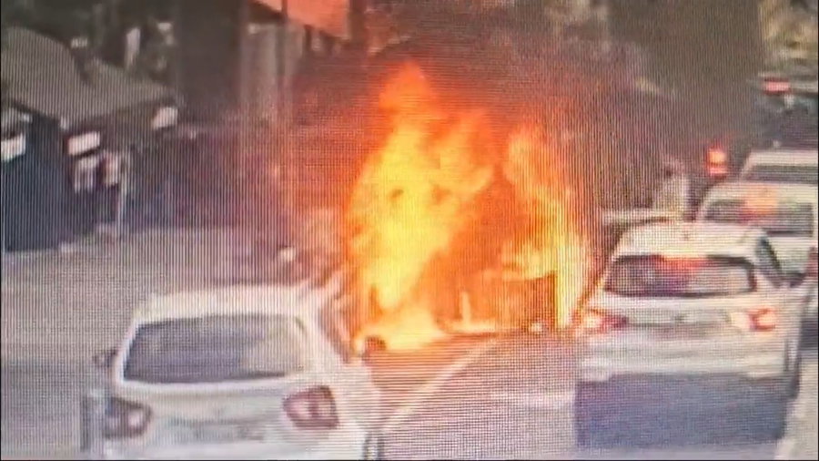 תיעוד הצתת הקטנוע