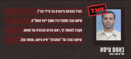 הודעת צה"ל ושב"כ על חיסולו של באסם עיסא במבצע "שומר החומות"
